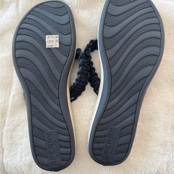 Sperry sea brook top sider women flip flops sandals size 11 Thong Navy Blue NWOT - Picture 5 of 6